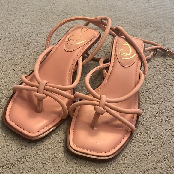 Pink Sam Edelman Kitten Heel Sandals Size 8 - Picture 1 of 4